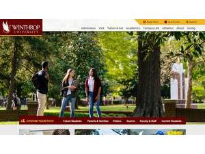 Winthrop University's official website homepage screenshot