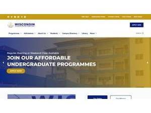 Wisconsin International University College's official website homepage screenshot