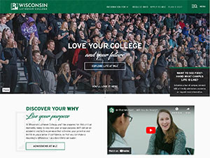 Wisconsin Lutheran College's official website homepage screenshot