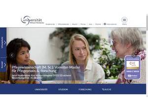 Witten/Herdecke University's official website homepage screenshot