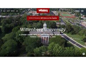 Wittenberg University's official website homepage screenshot