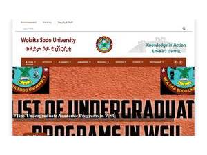 Wolaita Sodo University's official website homepage screenshot