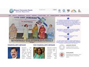 Women University Swabi's official website homepage screenshot