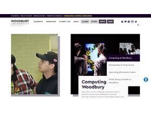Woodbury University's official website homepage screenshot
