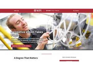 Worcester Polytechnic Institute's official website homepage screenshot