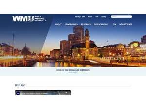 World Maritime University's official website homepage screenshot