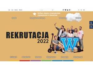 Wyższa Szkoła Zarządzania i Bankowości w Krakowie's official website homepage screenshot