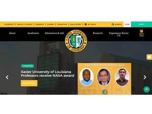 Xavier University of Louisiana's official website homepage screenshot
