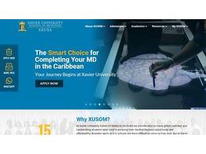 Xavier University School of Medicine's official website homepage screenshot