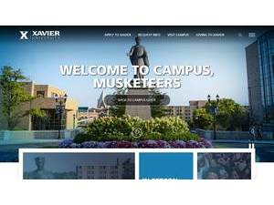 Xavier University's official website homepage screenshot
