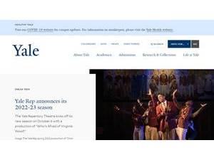 Yale University's official website homepage screenshot