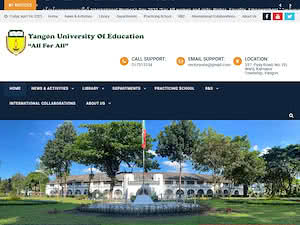 Yangon University of Education's official website homepage screenshot