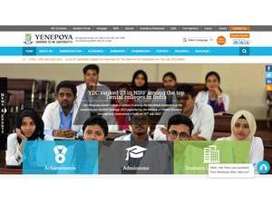 Yenepoya University's official website homepage screenshot
