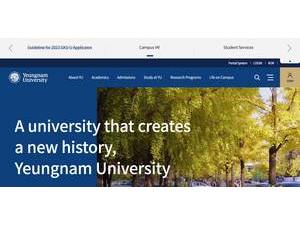 Yeungnam University's official website homepage screenshot