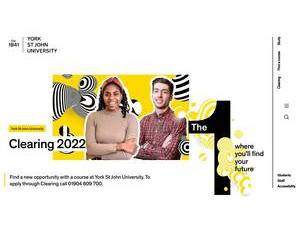 York St John University's official website homepage screenshot