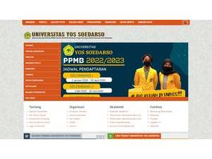 Yos Sudarso University's official website homepage screenshot