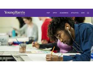 Young Harris College's official website homepage screenshot