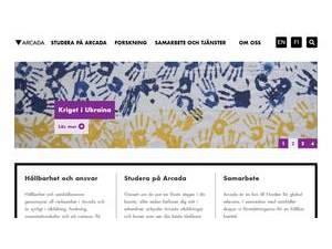 Yrkeshögskolan Arcada's official website homepage screenshot