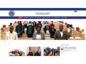 Zambeze University's official website homepage screenshot