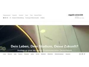 Zeppelin Universität's official website homepage screenshot