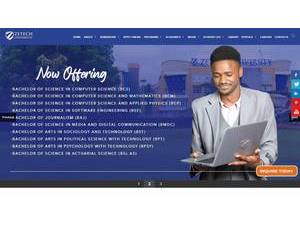 Zetech University's official website homepage screenshot