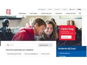 Zuyd University of Applied Sciences's official website homepage screenshot