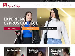 Κολέγιο Κύπρου's official website homepage screenshot