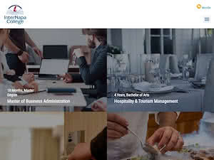 Κολλέγιο InterNapa's official website homepage screenshot
