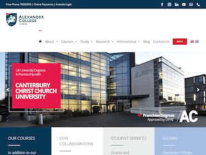 Κολλέγιο Αλεξάντερ's official website homepage screenshot