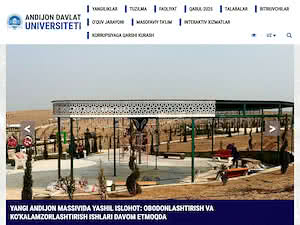 Андижанский государственный университет's official website homepage screenshot