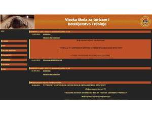 Висока школа за туризам и хотелијерство Требиње's official website homepage screenshot