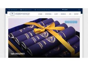Интернационални универзитет у Новом Пазару's official website homepage screenshot