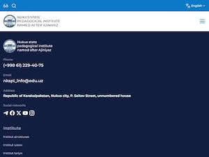 Нукусский Государственный Педагогический Институт им. Аджинияза's official website homepage screenshot