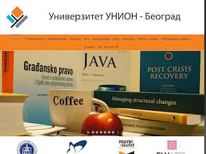 Универзитет Унион's official website homepage screenshot