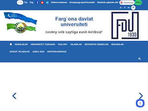 Ферганский государственный университет's official website homepage screenshot