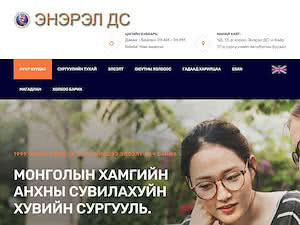 Энэрэл Дээд Сургууль's official website homepage screenshot
