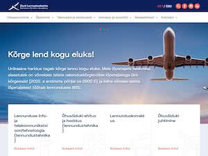 Эстонская Авиационная Академия's official website homepage screenshot