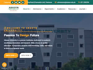 اباسین یونیورسٹی's official website homepage screenshot