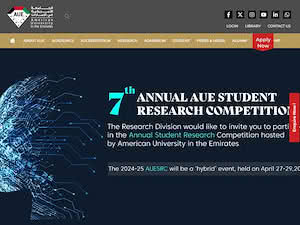 الجامعة الأمريكية في الإمارات's official website homepage screenshot