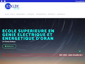 المدرسة العليا في الهندسة الكهربائية والطاقوية بوهران's official website homepage screenshot