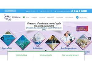 المدرسة الوطنية العليا لعلوم البحر و تهيئة الساحل's official website homepage screenshot