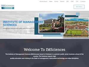 انسٹی ٹیوٹ آف مینجمنٹ سائنسز's official website homepage screenshot
