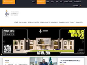 انفارمیشن ٹیکنالوجی یونیورسٹی's official website homepage screenshot