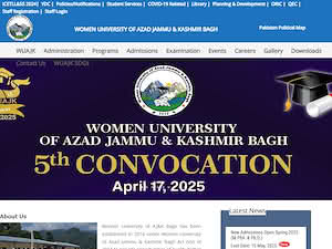 بنات جامعة آزاد جامو وكشمير باغ's official website homepage screenshot