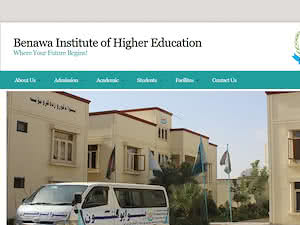 بېنوا دلوړو زده کړو مؤسسه's official website homepage screenshot