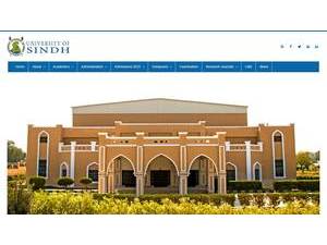 جامع سندھ's official website homepage screenshot