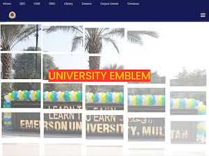 جامعة إيمرسون، ملتان's official website homepage screenshot