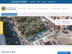 جامعة البلمند's official website homepage screenshot