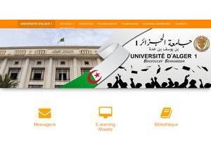 جامعة الجزائر 1's official website homepage screenshot