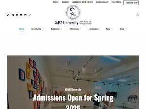 جامعة الشهيد الله بوكش سومرو للفنون والتصميم والتراث's official website homepage screenshot